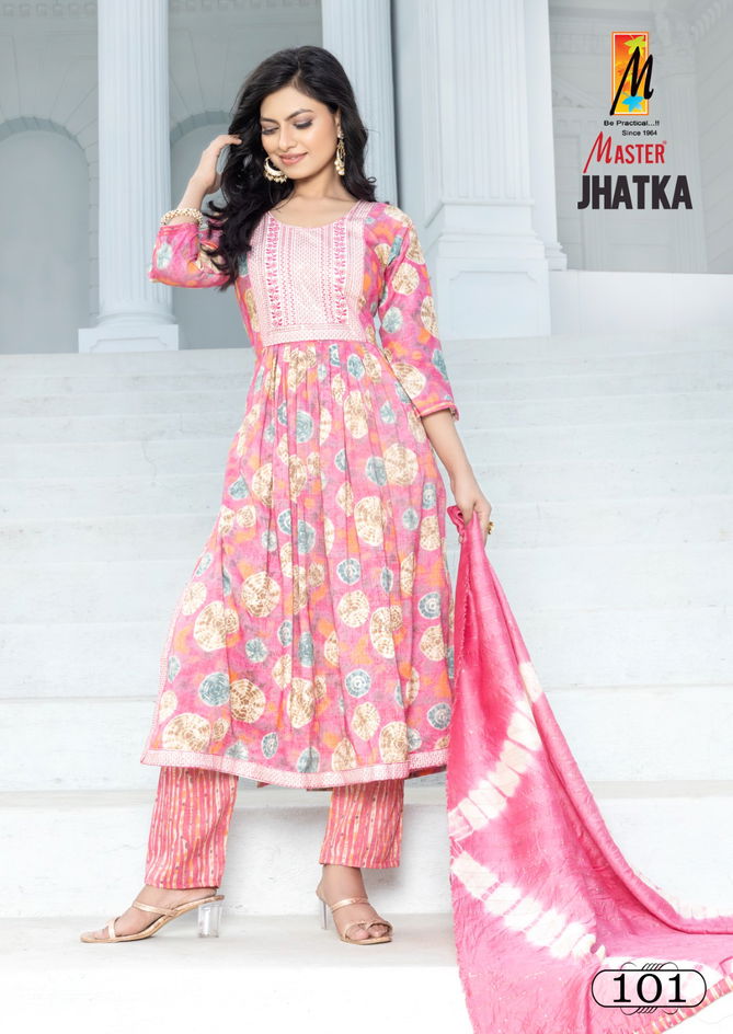 Jhatka By Master Nayra Cut Printed Kurti With Bottom Dupatta Wholesale Market In Surat
